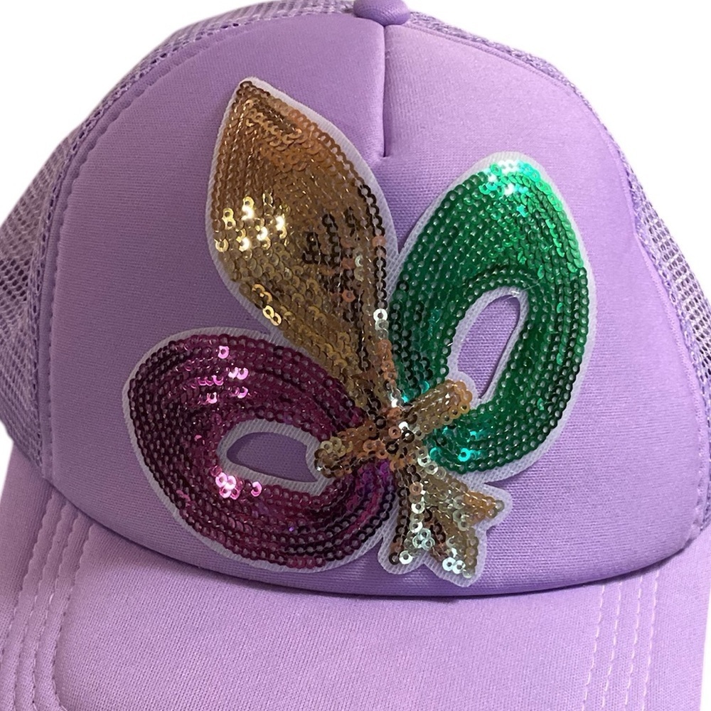 Lavender Mardi Gras Baseball Hat - Picture 3 of 6